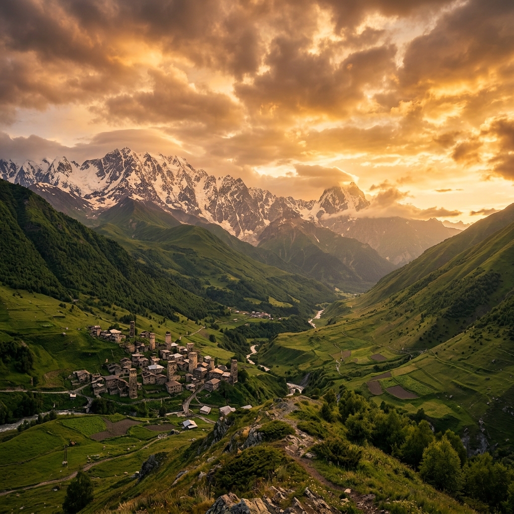 Caucasus mountain landscape